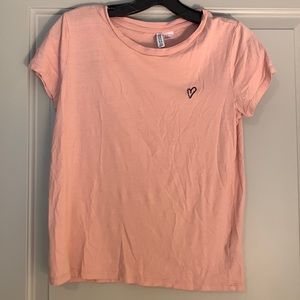 H&M basic pink short sleeve t-shirt